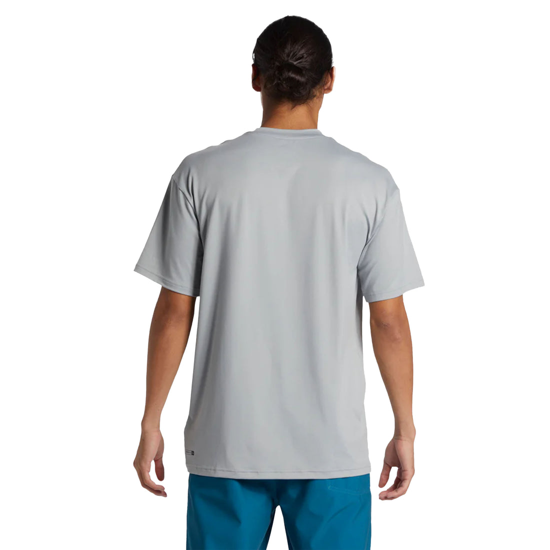 Quiksilver DNA Bubble Logo Surf Tee in Quarry with loose fit and UPF 50+ sun protection, available at Freeride Surf & Skate NZ.