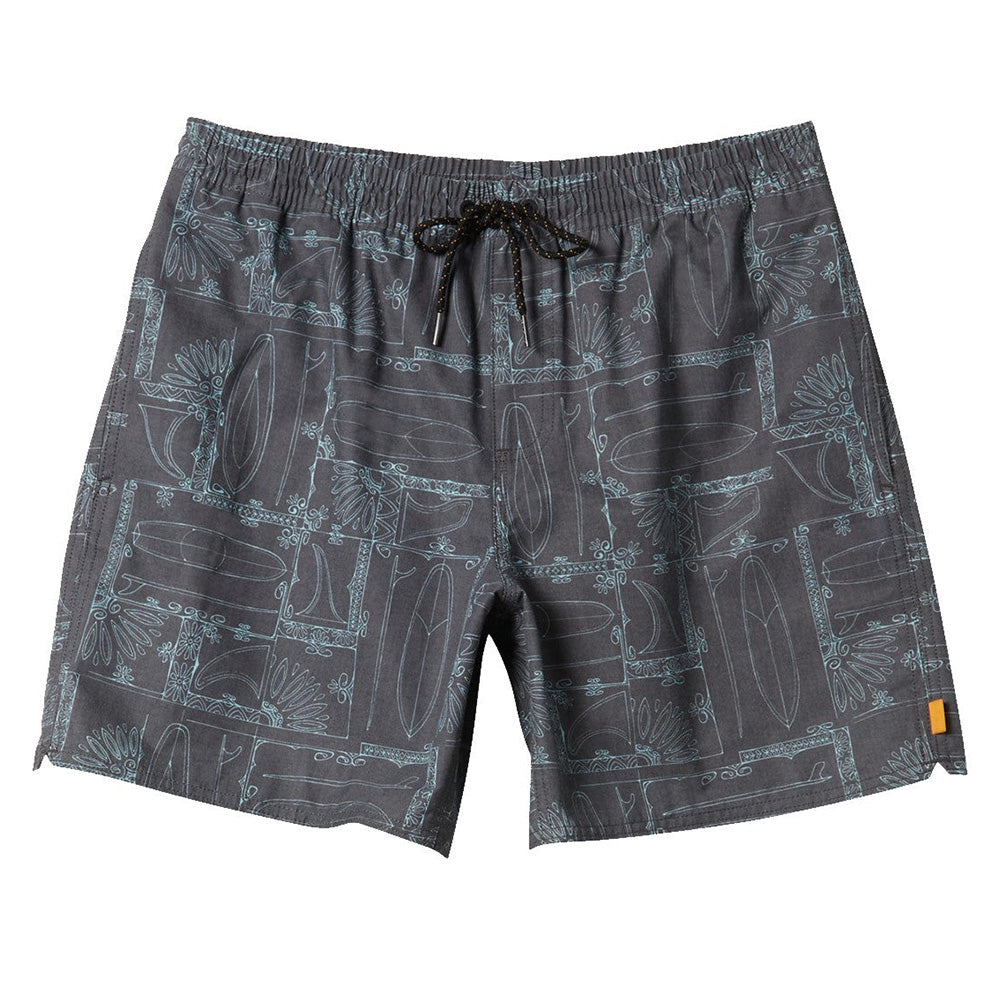 Quiksilver Longboard 17" Volley Boardshort with elastic drawcord waist, side pockets and Waterman detailing.