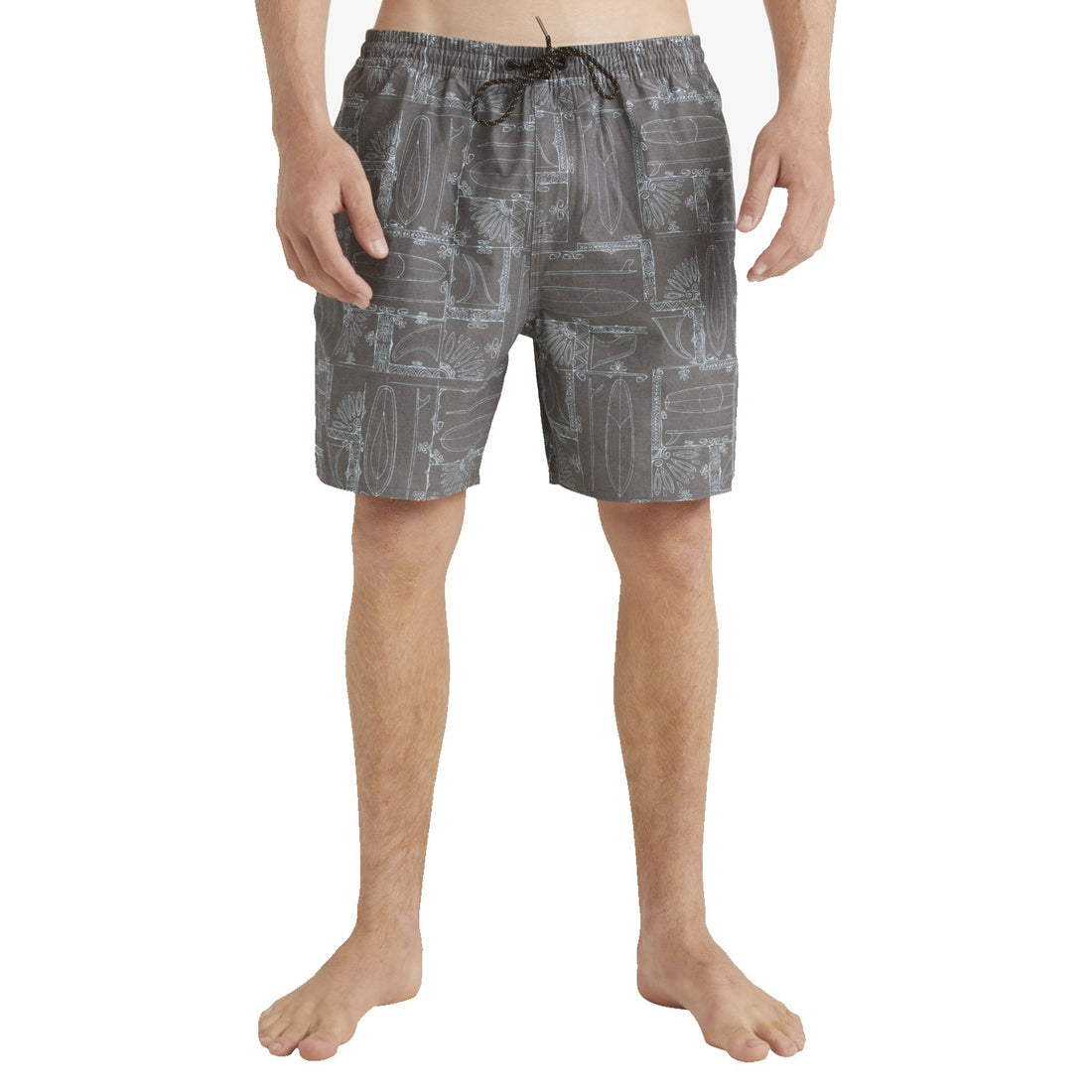Quiksilver Longboard 17" Volley Boardshort with elastic drawcord waist, side pockets and Waterman detailing.
