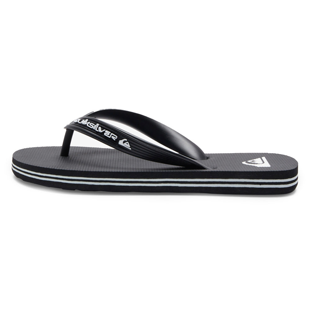 Quiksilver Molokai Youth Jandals in Black White available at Freeride Surf & Skate NZ.