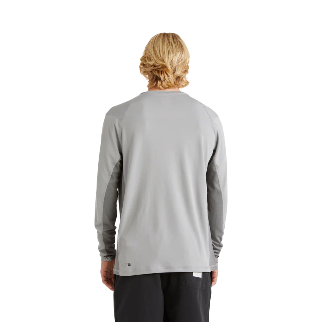 Quiksilver Sea Grass Long Sleeve Rash Top in Sharkskin with a loose fit and UPF 50+ sun protection, available at Freeride Surf & Skate NZ.