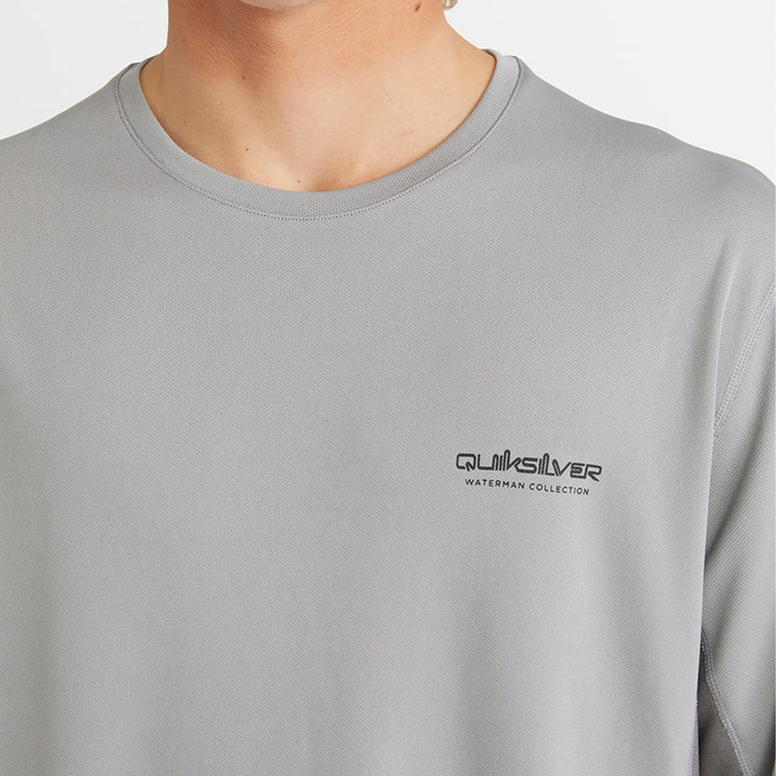 Quiksilver Sea Grass Long Sleeve Rash Top in Sharkskin with a loose fit and UPF 50+ sun protection, available at Freeride Surf & Skate NZ.