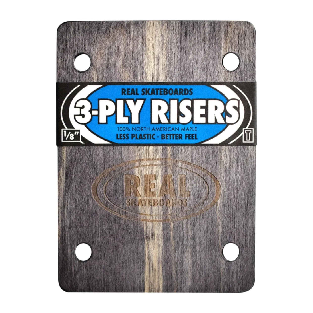 Real Thunder 3-Ply Wooden Risers made from North American Maple and shaped to fit Thunder trucks, available at Freeride Surf & Skate NZ.