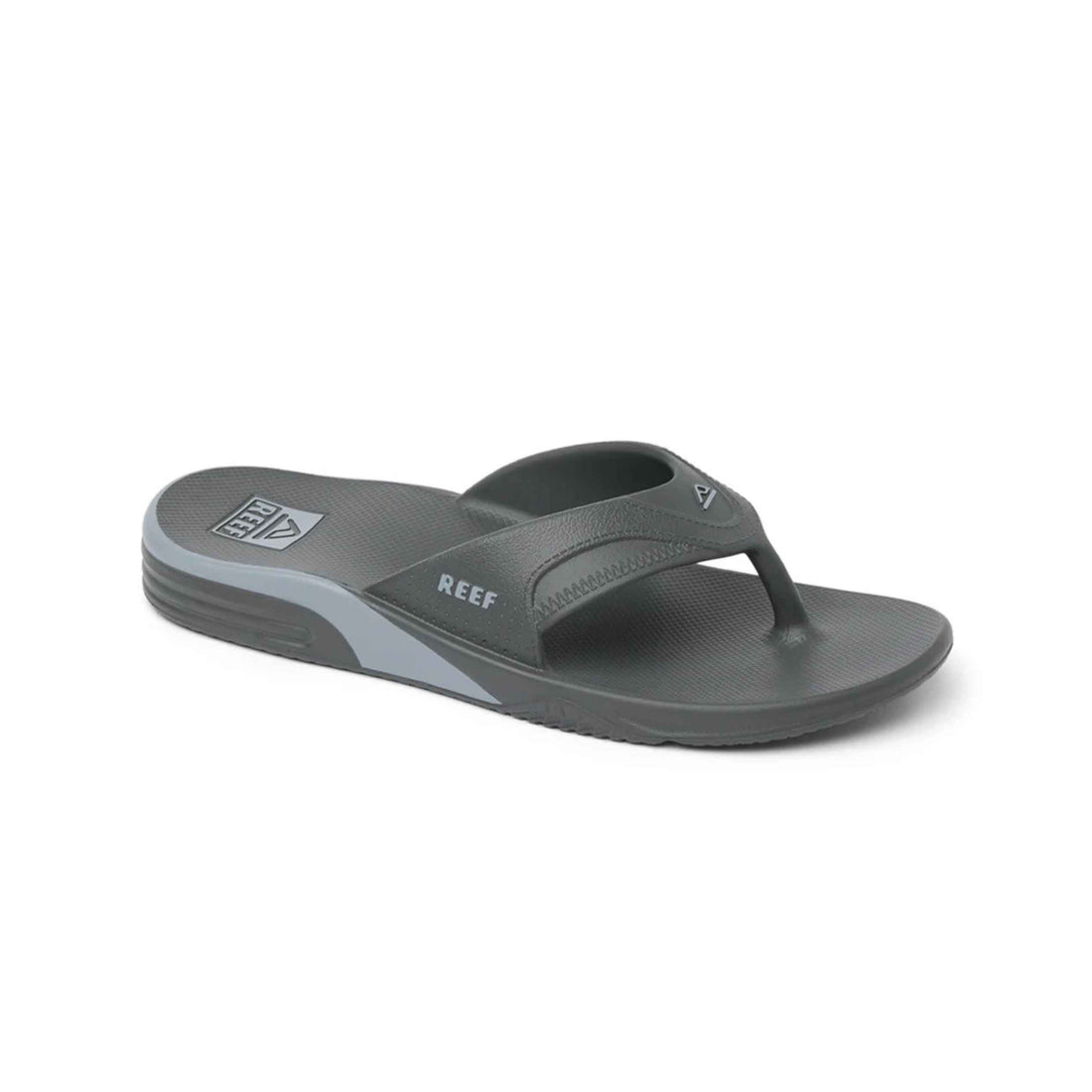 Reef Fanning H2O Water Friendly Jandal in Grey with quick-drying materials and fully injected EVA cushioning, available at Freeride Surf & Skate NZ.
