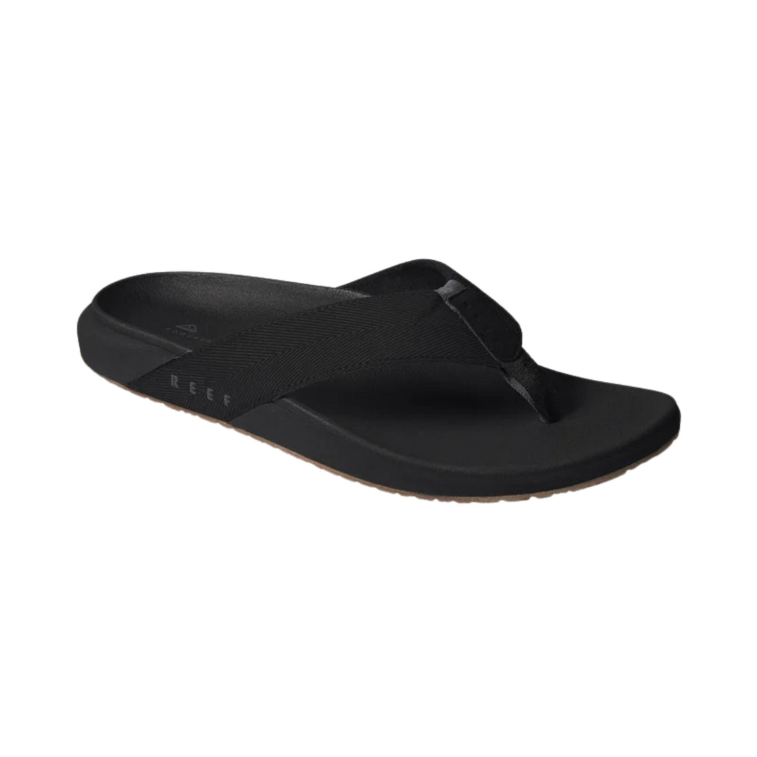 Reef Raglan jandal black with sugarcane EVA footbed and durable rubber outsole available at Freeride Surf & Skate NZ.