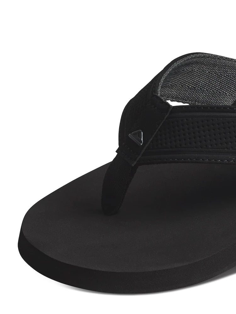 Reef The Layback Black Jandal — cushioned EVA sandals with durable rubber sole, available at Freeride Surf & Skate NZ.