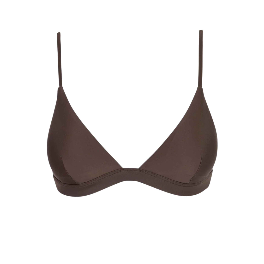 Rhythm Classic Bralette Bikini Top in Chocolate with fixed triangle cups and adjustable straps, available at Freeride Surf & Skate NZ.