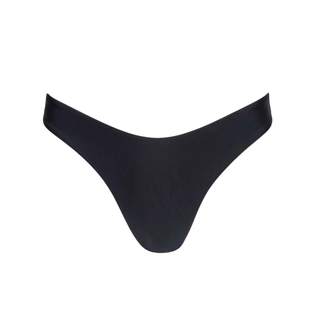 Rhythm Classic Hi-Cut Bikini Pant in Black with medium coverage and a high-hip fit, available at Freeride Surf & Skate NZ.