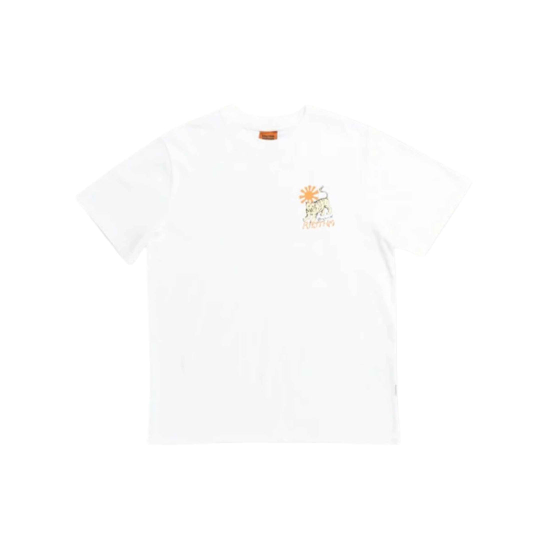Rhythm Men's Tiger Vintage T-Shirt in Vintage White with a relaxed everyday fit, available at Freeride Surf & Skate NZ.