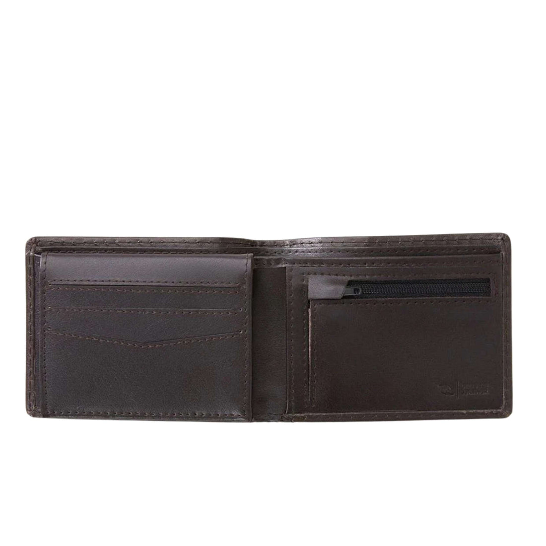 Rip Curl Marked RFID All Day Wallet in brown sheep leather with RFID protection, card slots and zip coin pocket, available at Freeride NZ.