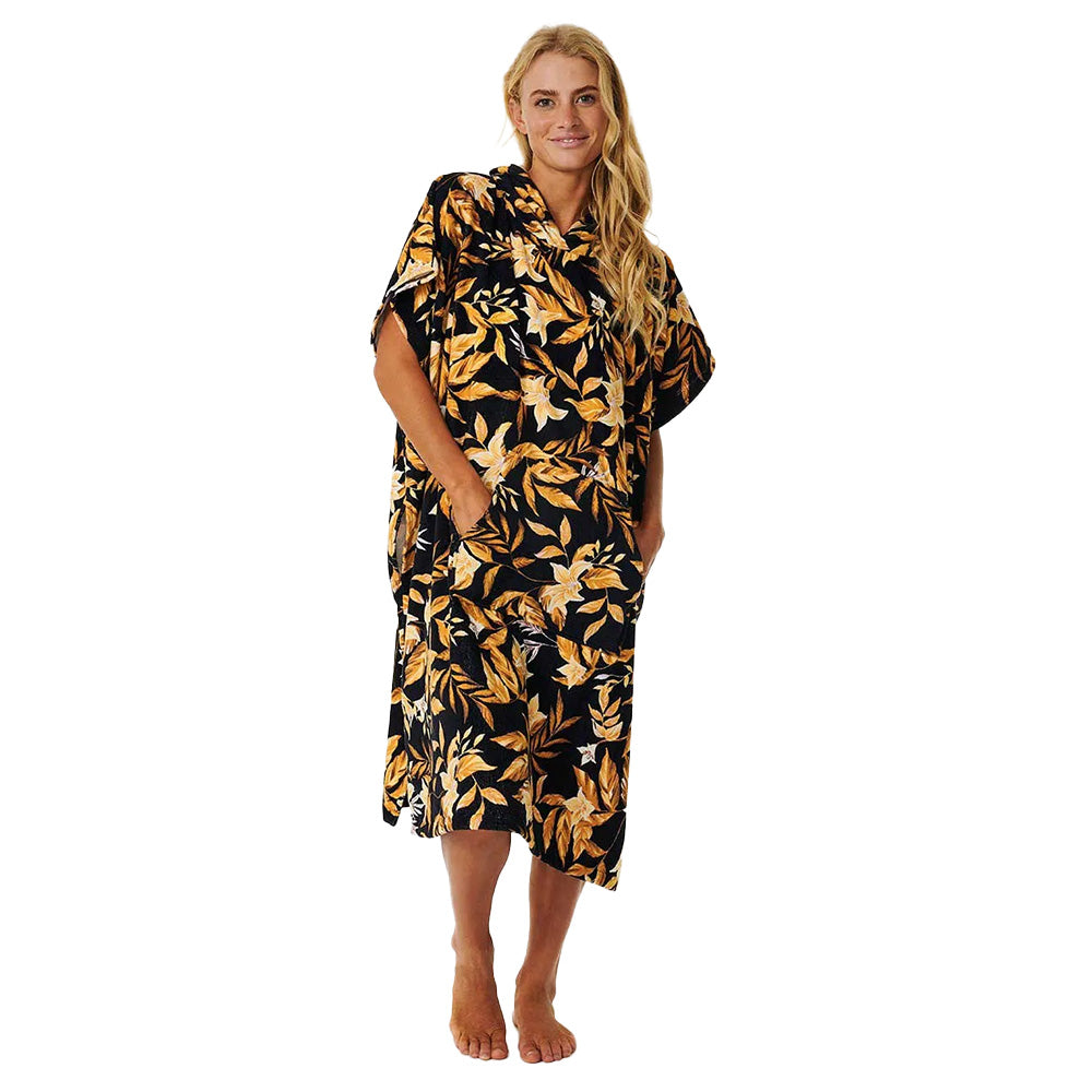 Rip Curl Mixed Hooded Towel in Black available at Freeride Surf & Skate NZ.