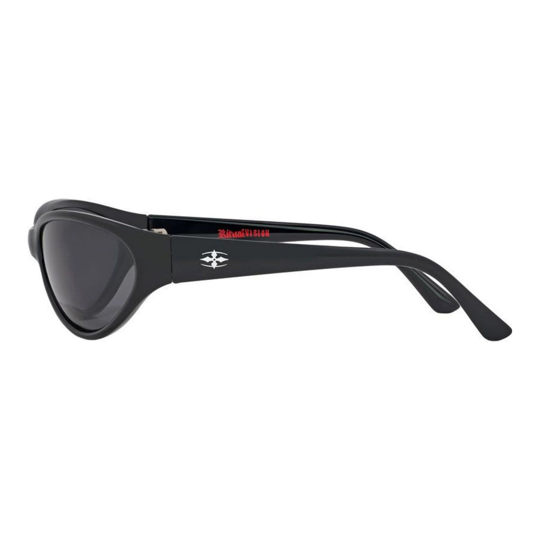 Ritual Morphine sunglasses in polished black with black polarised lenses, available at Freeride Surf & Skate NZ.