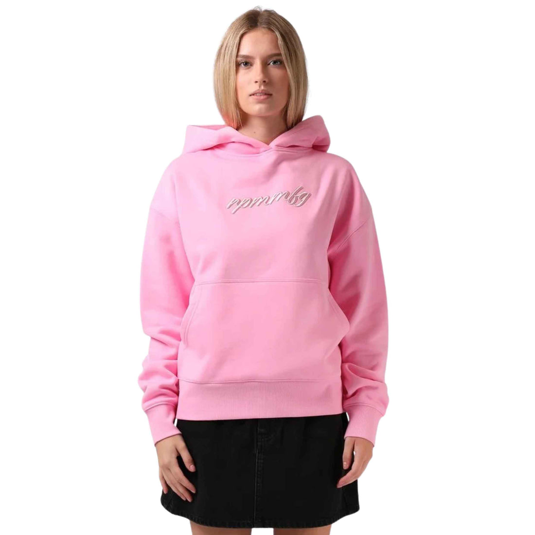 RPM Women's Flow Oversized Box Hood in Pink with a relaxed oversized fit and hooded design.
