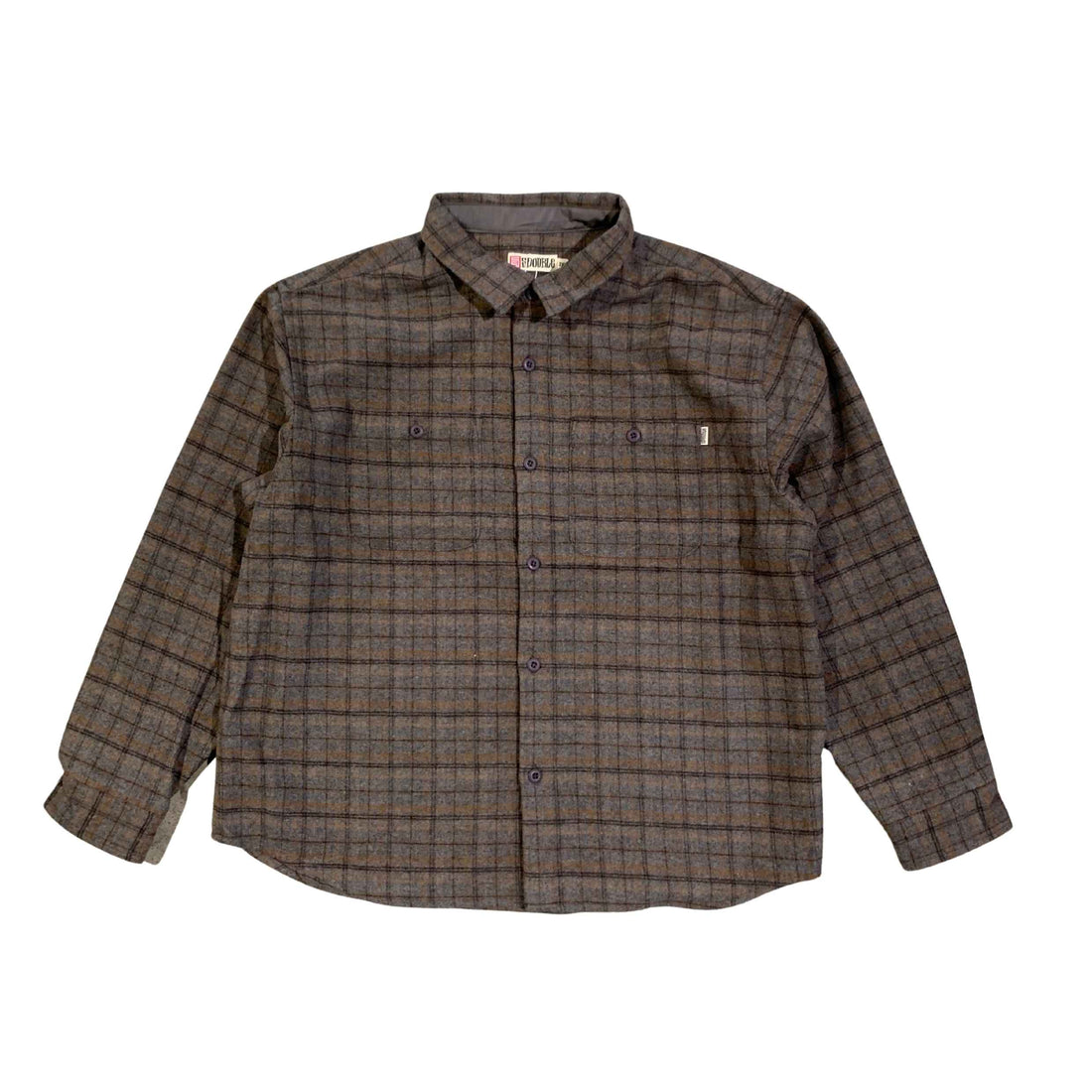 S Double Mason outdoor long sleeve shirt grey wool blend flannel available at Freeride Surf & Skate NZ.