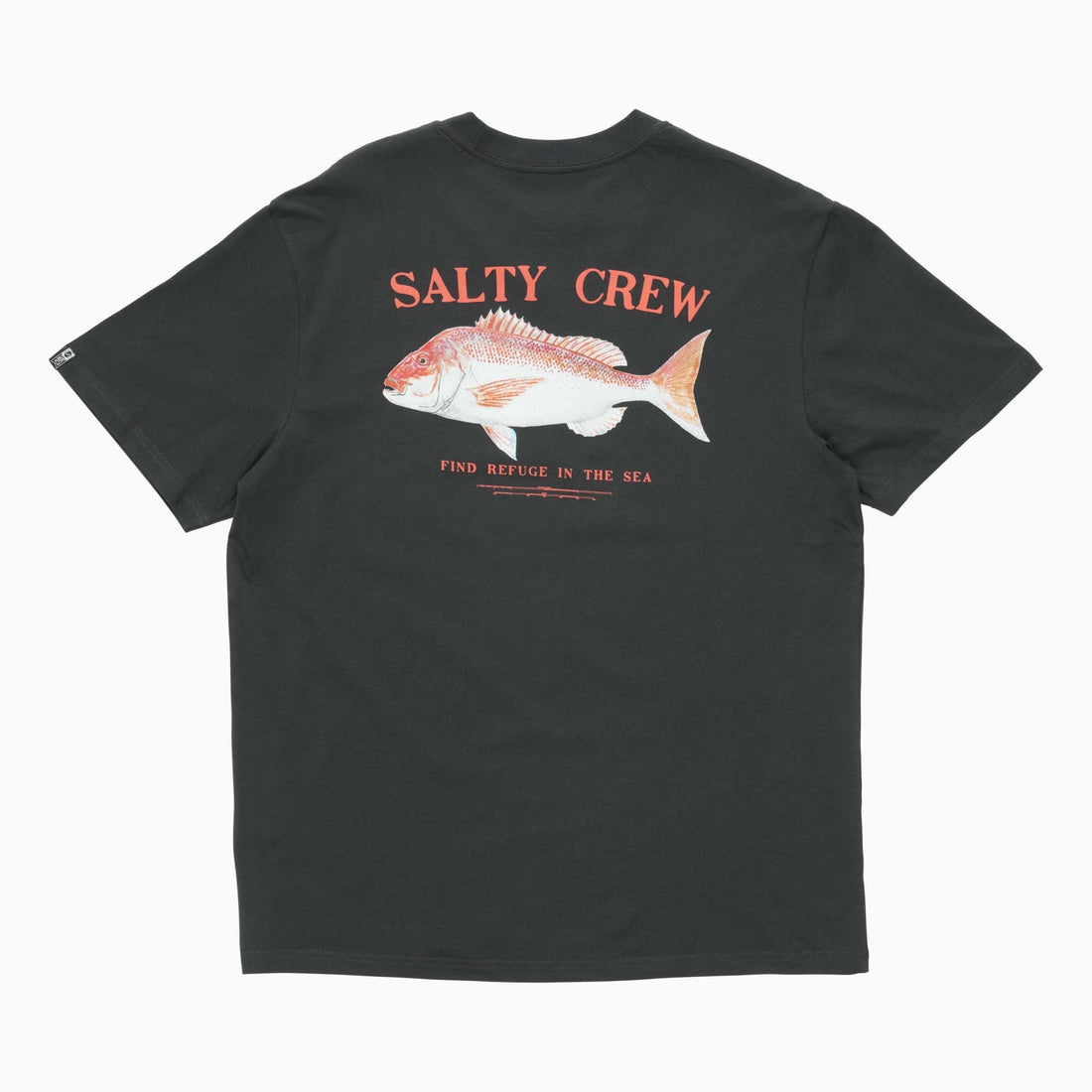 Salty Crew Classic Snapper Tee in Charcoal — soft cotton tee with Snapper graphic front and back, available at Freeride Surf & Skate NZ.