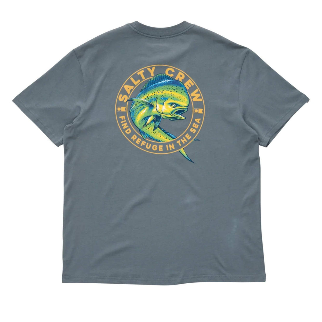 Salty Crew Mahi Club classic t-shirt in charcoal made from soft spun cotton, available at Freeride Surf & Skate NZ.