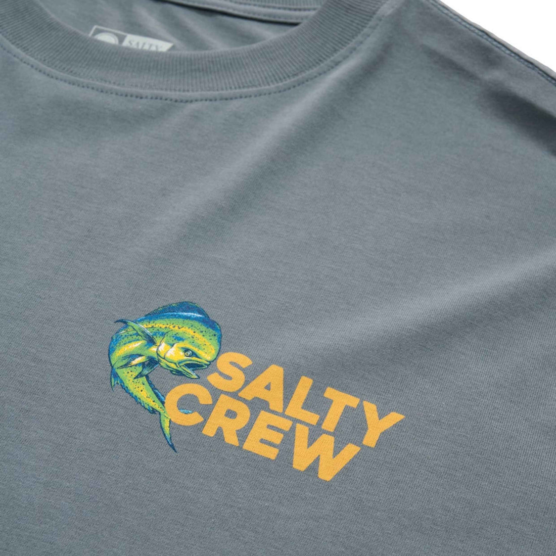 Salty Crew Mahi Club classic t-shirt in charcoal made from soft spun cotton, available at Freeride Surf & Skate NZ.