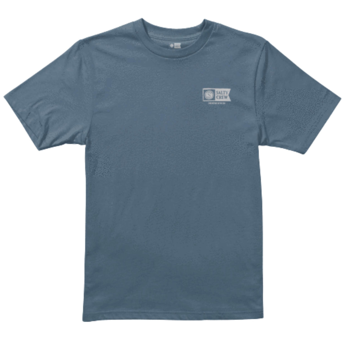 Salty Crew Scribble Slate Boys Tee — slate blue kids’ surf t-shirt with logo print, available at Freeride Surf & Skate NZ.