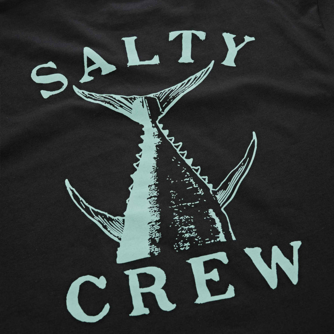 Salty Crew Vintage Tail Classic Tee black cotton surf t-shirt with front and back graphics available at Freeride Surf & Skate NZ.