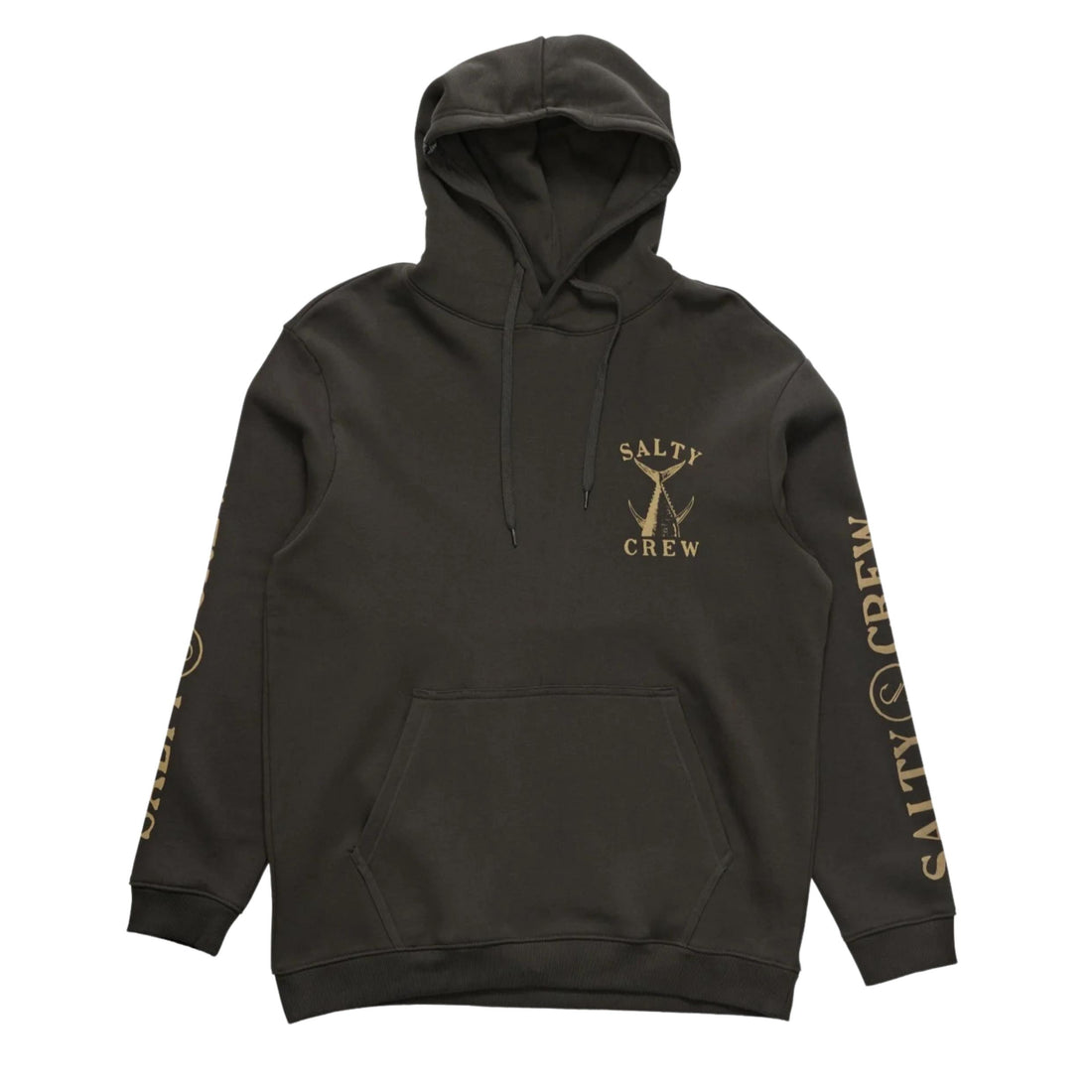 Salty Crew Vintage Tail fleece hoodie in vintage black with front and back graphics, available at Freeride Surf & Skate NZ.