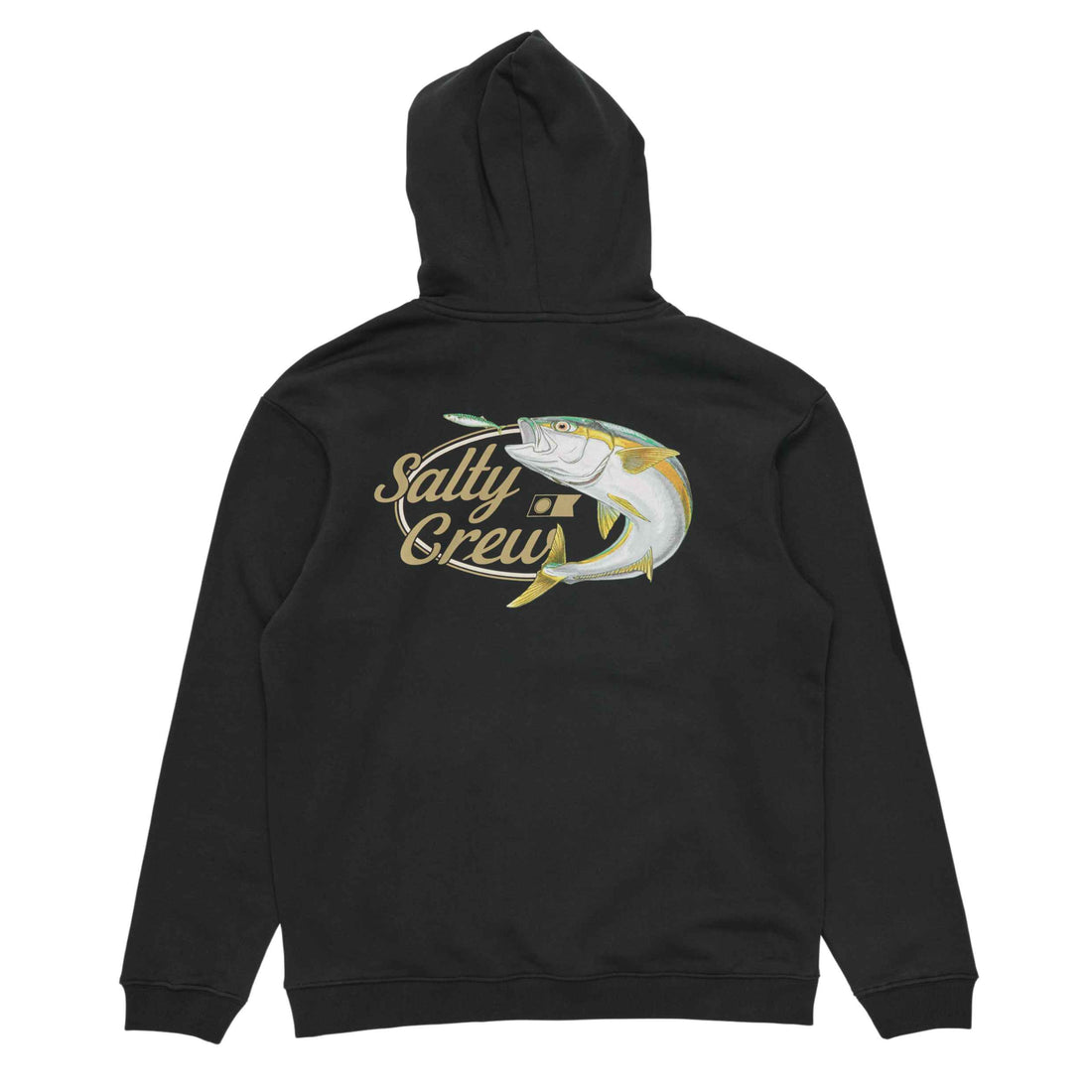 Salty Crew Yellow Tail Mid Weight Hood Black available at Freeride Surf & Skate NZ.