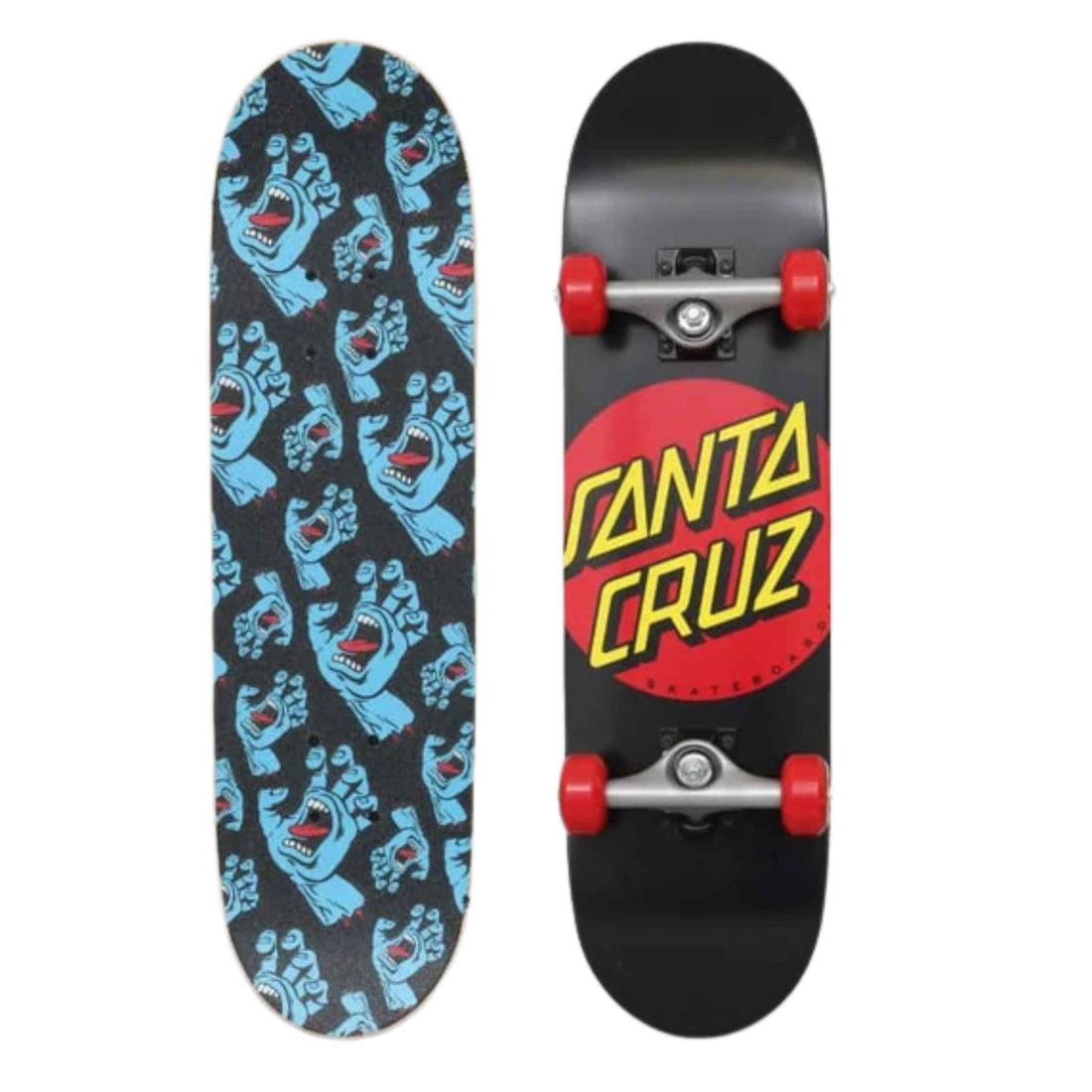 Santa Cruz Classic Dot Super Micro 7.25" complete skateboard with Classic Dot deck graphic, aluminium trucks and 83A wheels.