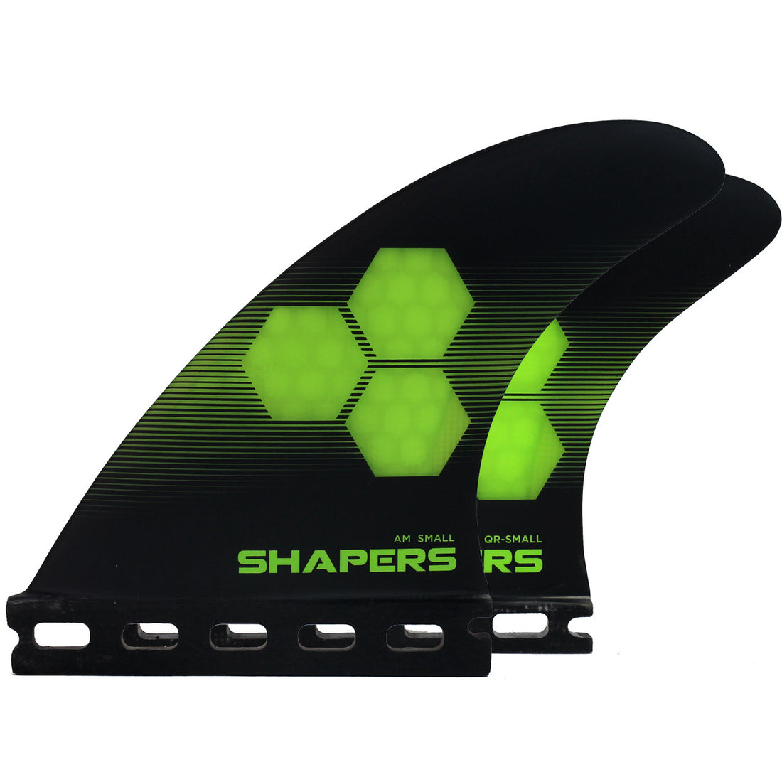 Shapers AM3 Small Tri-Quad fin set for Futures system at surf shop Auckland NZ