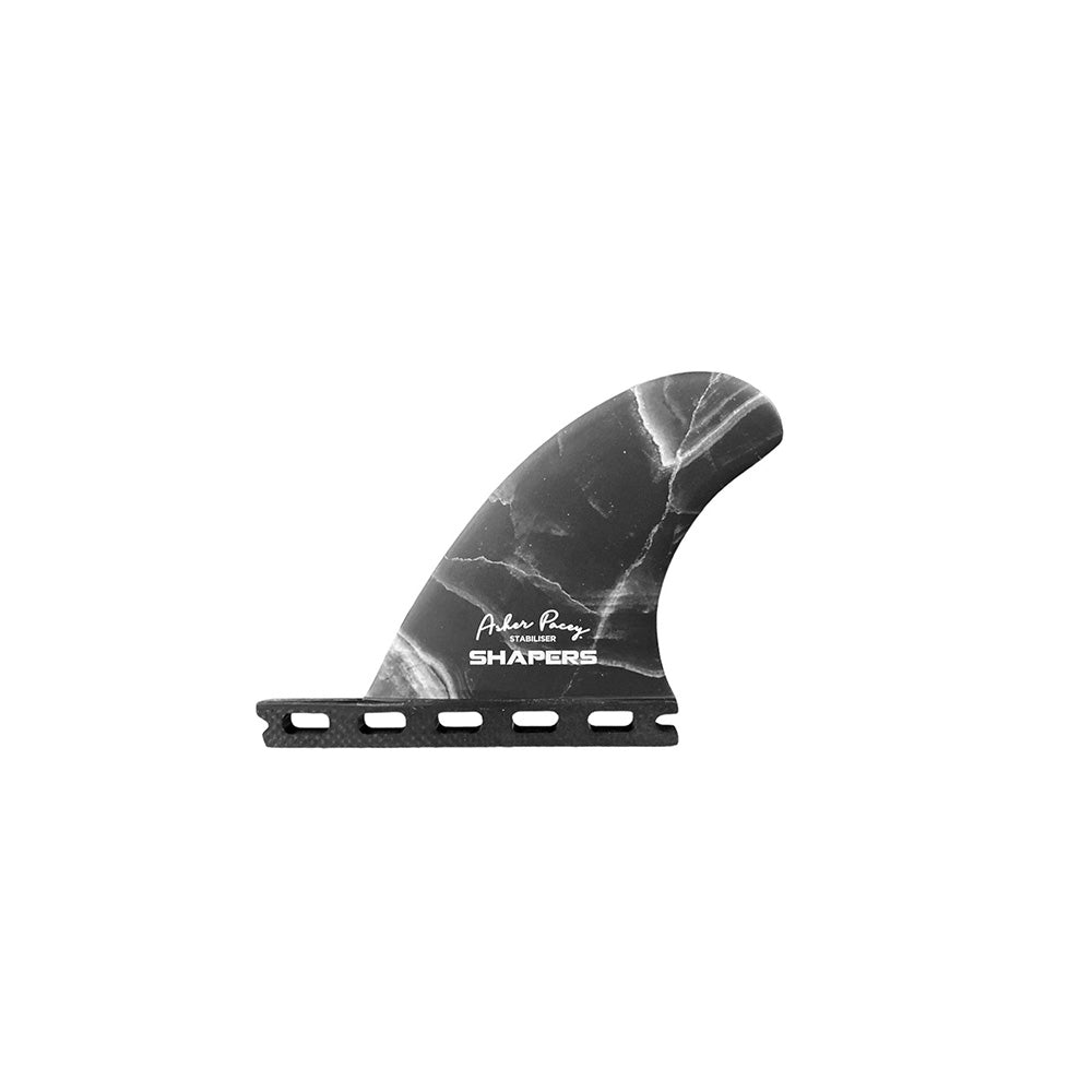 Shapers Asher Pacey 3.41" Corelite twin fin stabiliser for Futures system at surf shop Auckland NZ