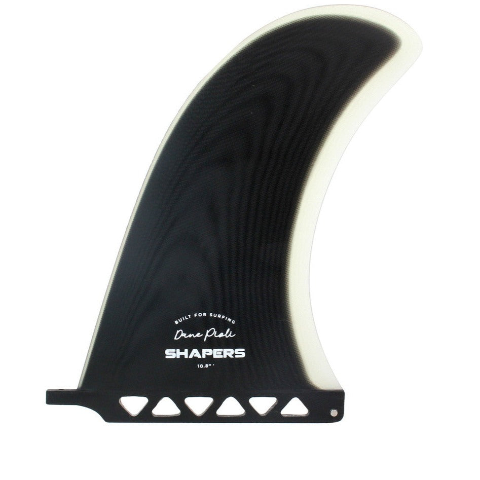 Shapers Dane Pioli 10.8" longboard fin black clear surfboard fin for longboard fin box surf shop Auckland NZ