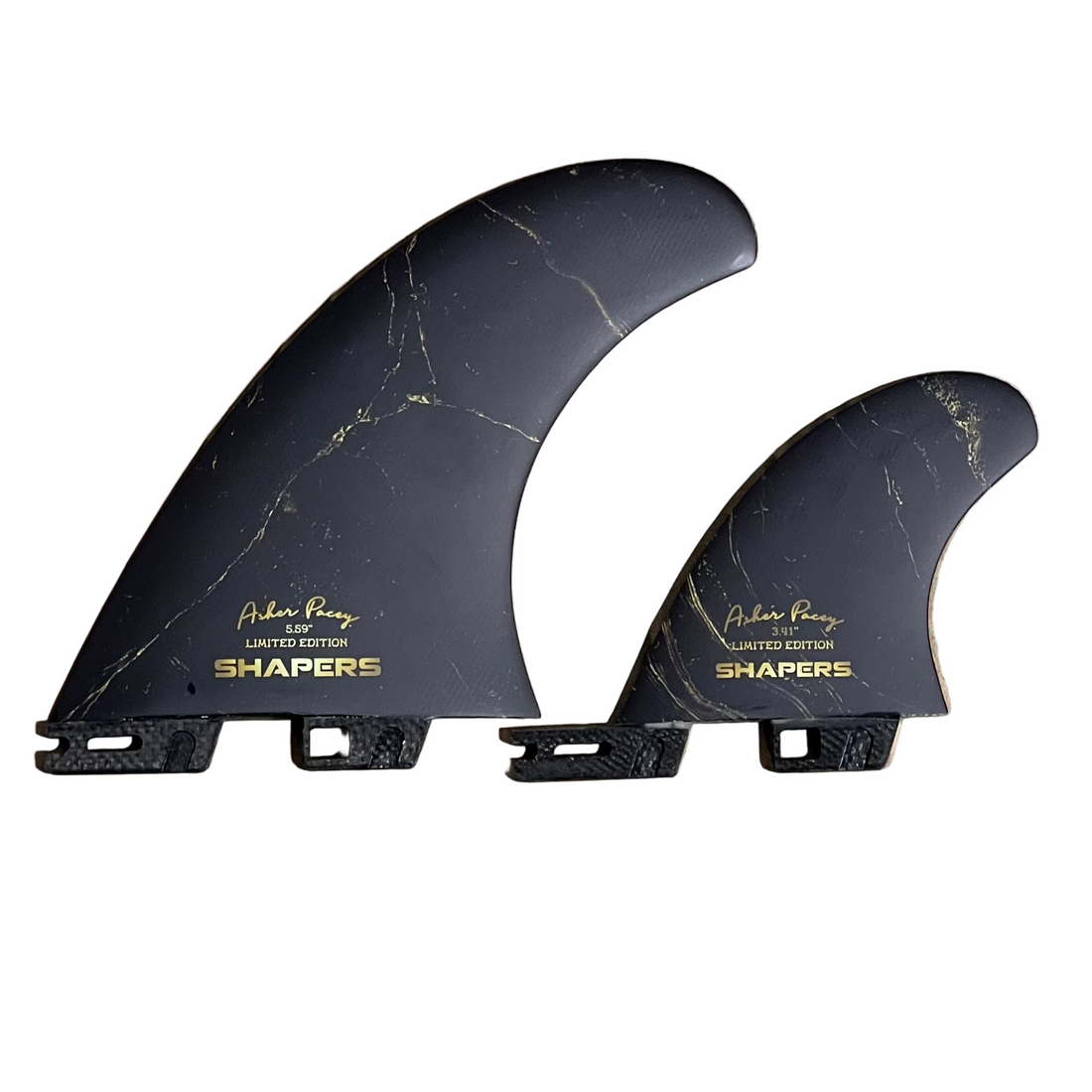 The AP5.59” Twin Fin sets are inspired by Asher Pacey’s stylish and progressive Twin Fin surfing. The AP Twin Fins redefine the traditional approach to flat and lateral twin fin surfing, bridging the gap between Twin Fins and Thrusters. The AP Twin Fins are designed to provide maximum drive, speed and hold through turns whilst maintaining a lively, free flowing ride that is iconic to twin fin surfing.

The AP’s come with an optional trailer fin which adds additional drive, stability and maneuverability.