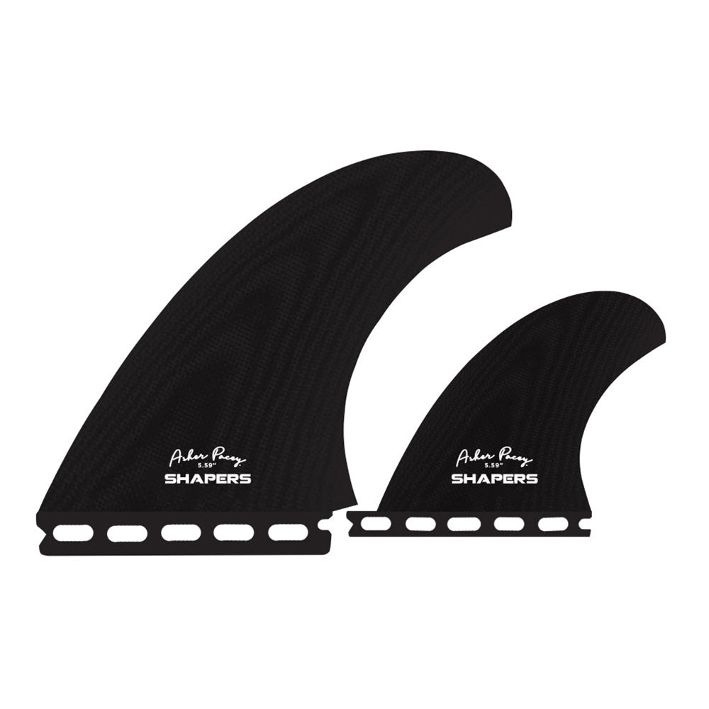 The AP5.59” Twin Fin sets are inspired by Asher Pacey’s stylish and progressive Twin Fin surfing. The AP Twin Fins redefine the traditional approach to flat and lateral twin fin surfing, bridging the gap between Twin Fins and Thrusters. The AP Twin Fins are designed to provide maximum drive, speed and hold through turns whilst maintaining a lively, free flowing ride that is iconic to twin fin surfing.