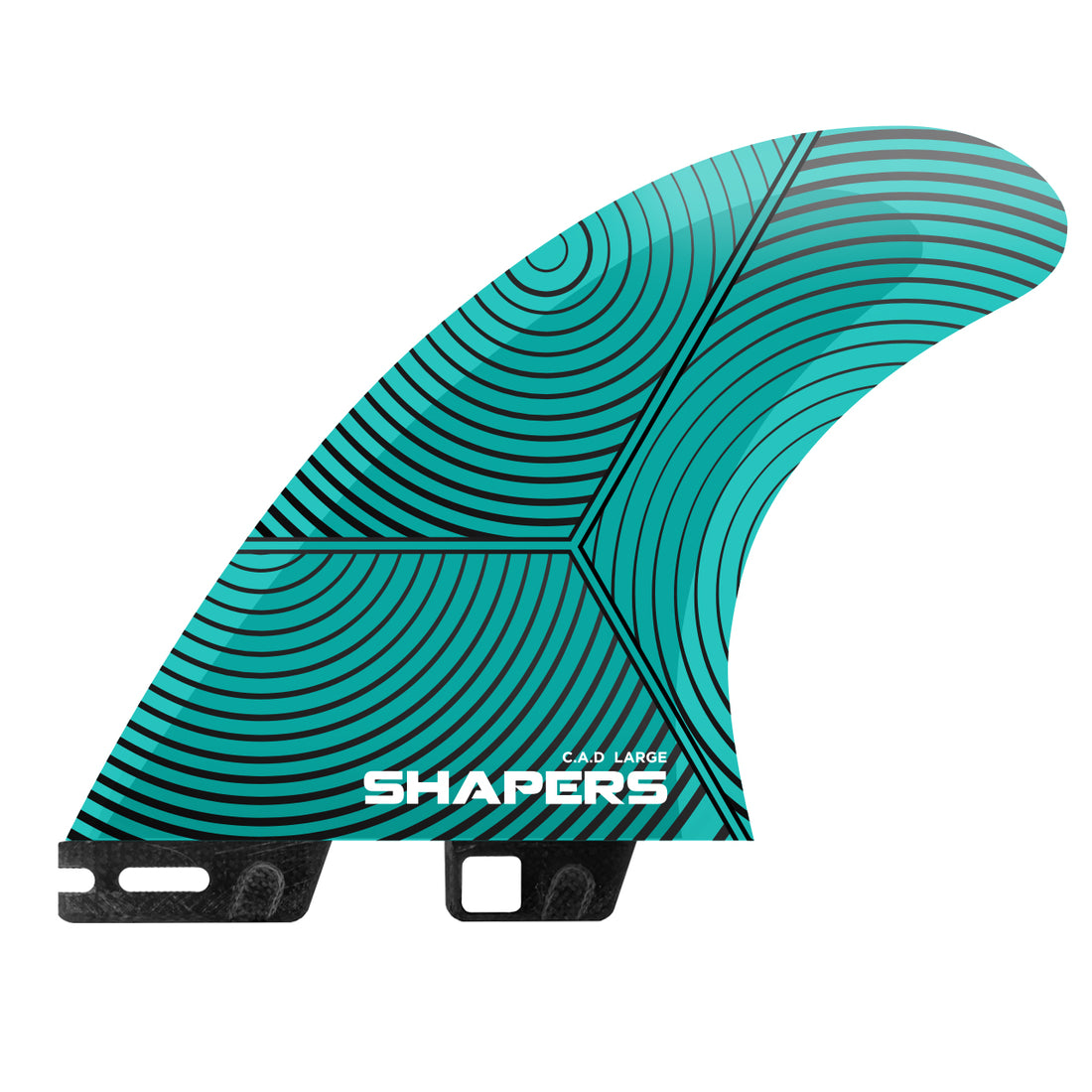 Shapers Blue C.A.D Large 3-fin thruster fins in Shapers 2 tab. Built for surfers who want confidence and consistency in every session, the Shapers C.A.D Large Shapers 2 Tab is a dependable all-round thruster set designed to deliver control, acceleration, and drive across a huge range of boards and wave conditions.
