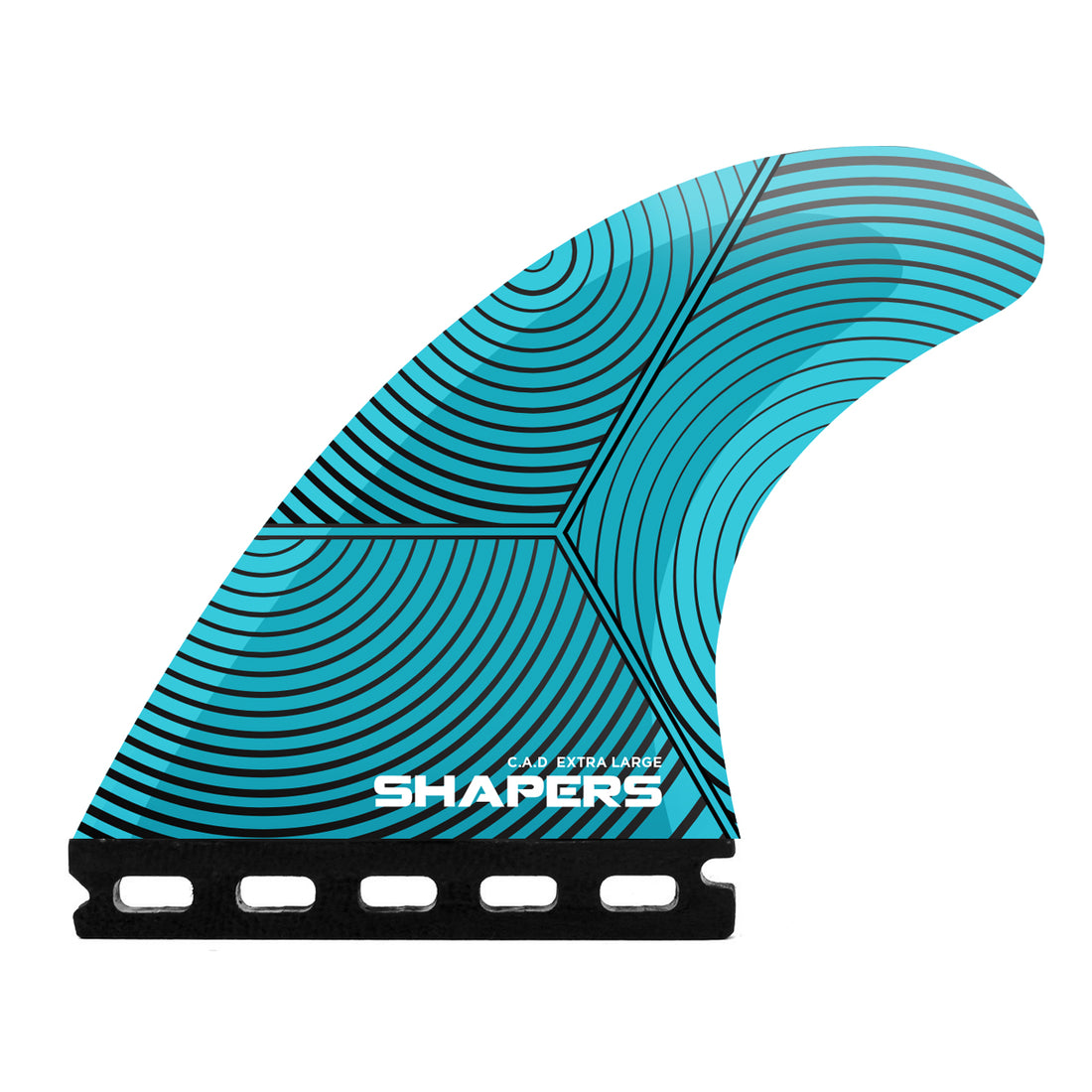 Control. Acceleration. Drive. Welcome to Shapers C.A.D, the All Rounder! A balanced / neutral template surfboard fin that offers a controlled feel that accommodates an exceptionally wide range of surfboards and surf conditions. Single tab fin that fits Futures boxes.