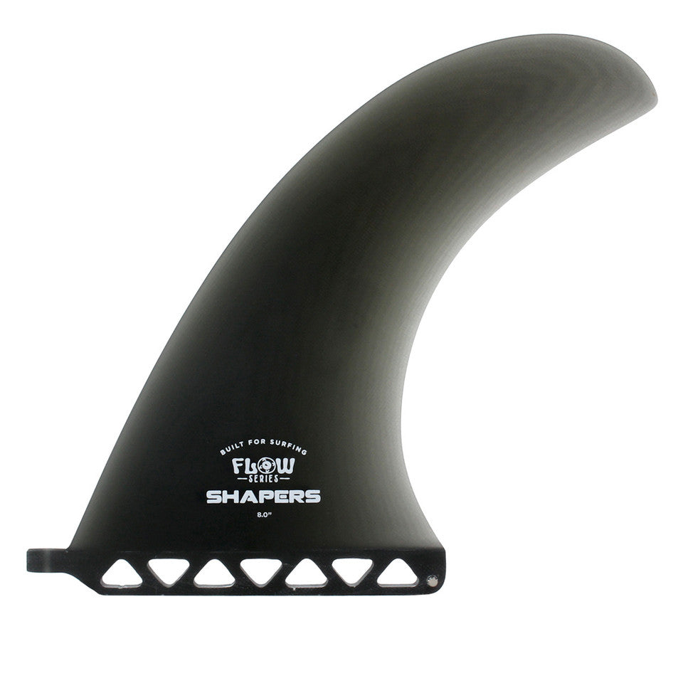 Shapers Flow 8" longboard fin translucent black surfboard fin for longboard fin box surf shop Auckland NZ