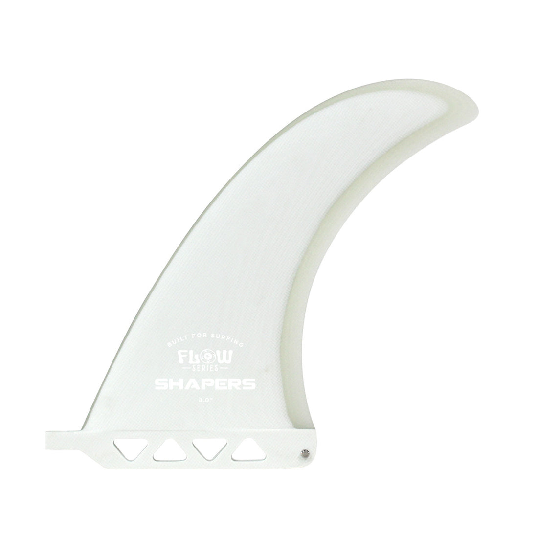 Shapers Flow 8" longboard fin white clear surfboard fin for longboard fin box surf shop Auckland NZ