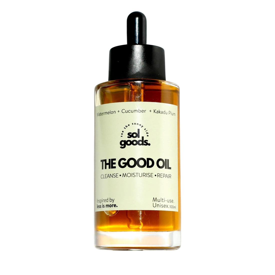 Sol Goods Good Oil 100ml — natural lightweight hydrating body oil for sensitive and everyday skin care, available at Freeride Surf & Skate NZ.