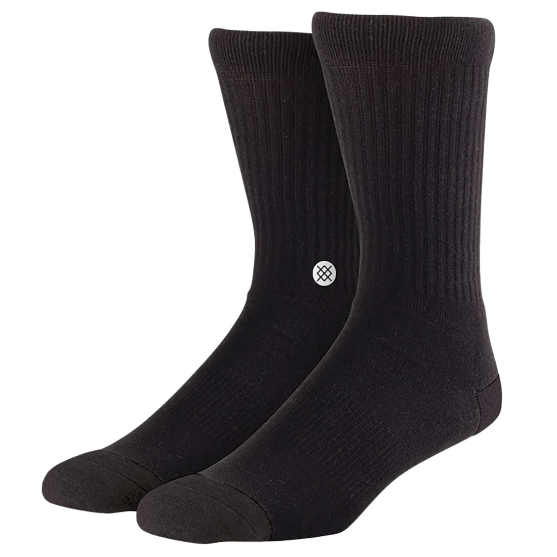 Stance Icon 3 pack black crew socks US 9 to 13 available at Freeride Surf & Skate NZ.