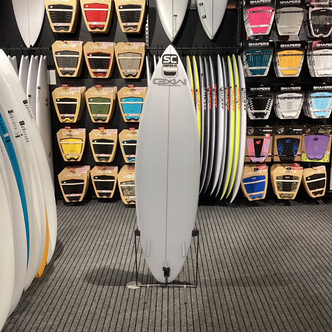 Second-hand Ben Webb Shaping Co custom surfboard 6'6 with Futures fin setup in like-new condition at Freeride Surf & Skate NZ.