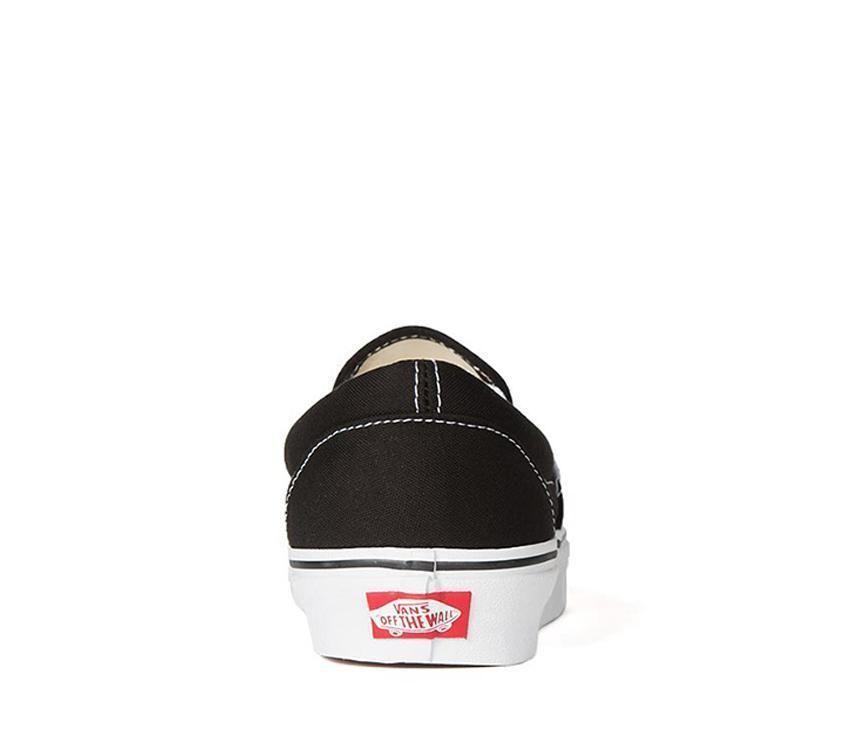 Vans Classic Old Skool shoes in Black White with suede and canvas upper, iconic white side stripe and rubber waffle sole.