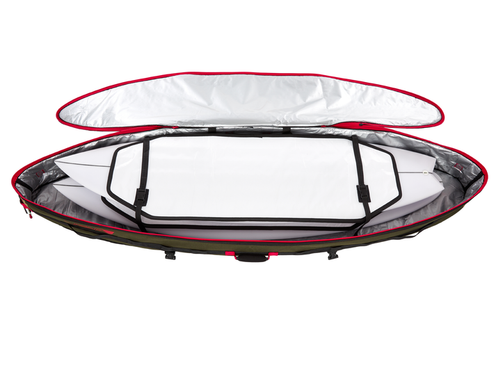Veia 3/2 convertible 6 foot 6 surfboard travel bag squadron Cordura board bag available at Freeride Surf & Skate NZ.