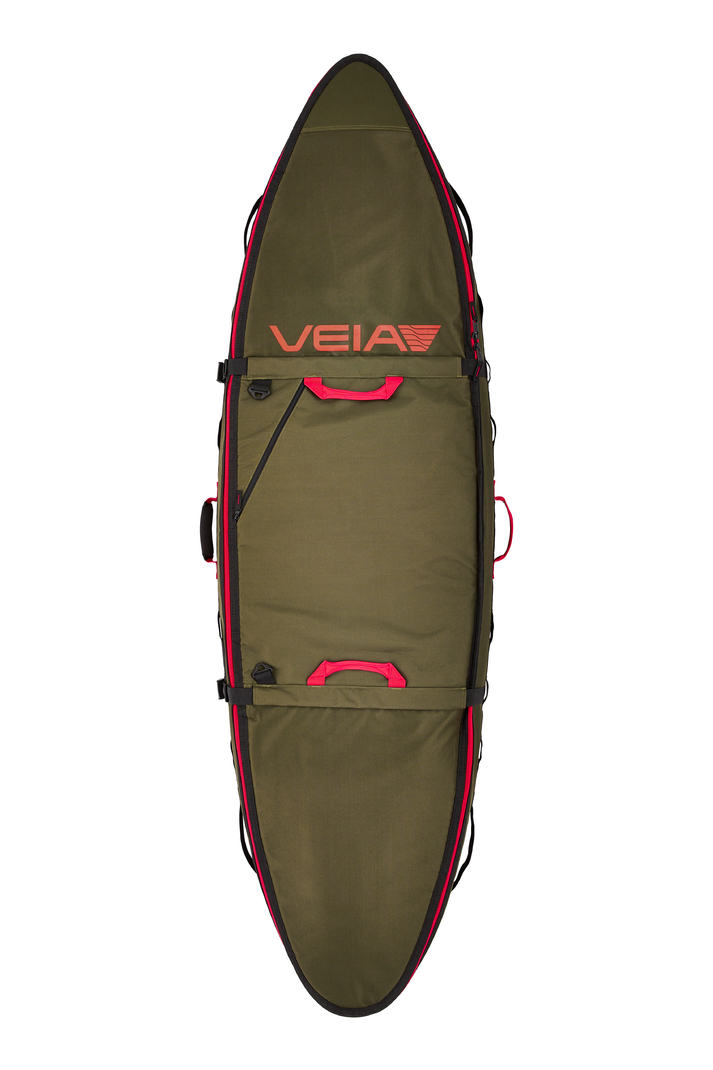 Veia 3/2 convertible 6 foot 6 surfboard travel bag squadron Cordura board bag available at Freeride Surf & Skate NZ.