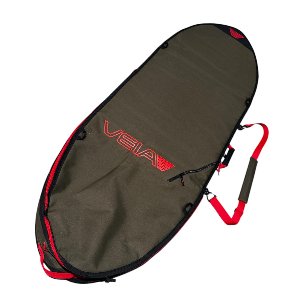VEIA Explorer Midlength Surfboard Travel Bag 6’0" in Squadron — padded surfboard bag with fin slot and reinforced nose, available at Freeride Surf & Skate NZ.