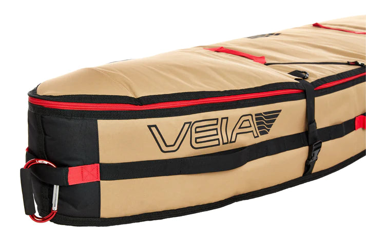 VEIA Four Board 6'6 Travel Bag — JJF-designed multi-board surf travel cover with padded protection and Pro Quadrant construction, available at Freeride Surf & Skate NZ.
