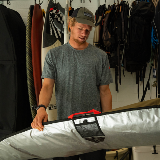 VEIA JJF 6'0 Day Bag Desert — premium John John Florence surfboard day bag with 600D Cordura and 6.5mm padding, available at Freeride Surf & Skate NZ.