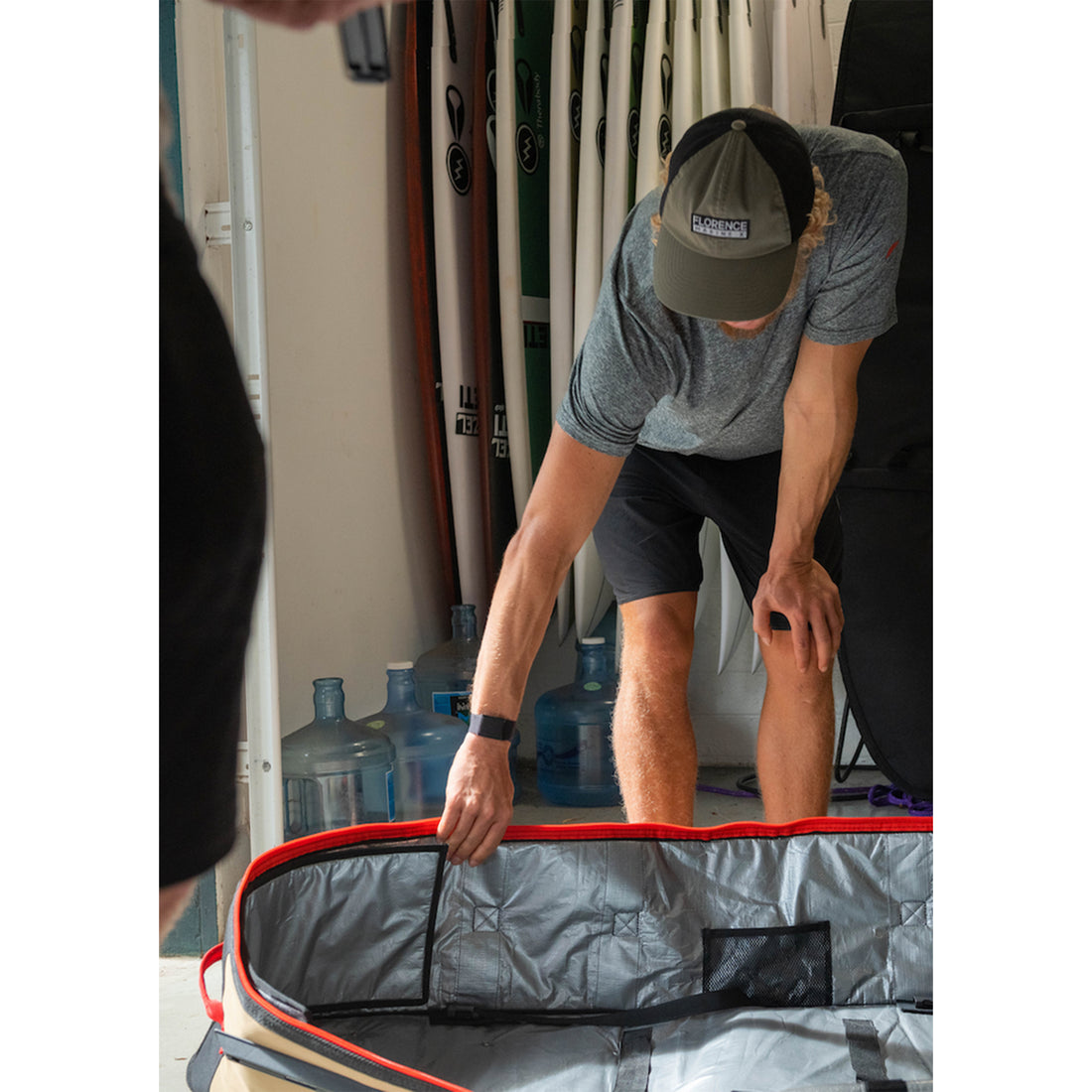 VEIA Wheeled Four Board 6'6 Travel Bag Squadron — premium four-board surf travel bag with wheels, heavy padding, and JJF rockered design, available at Freeride Surf & Skate NZ.