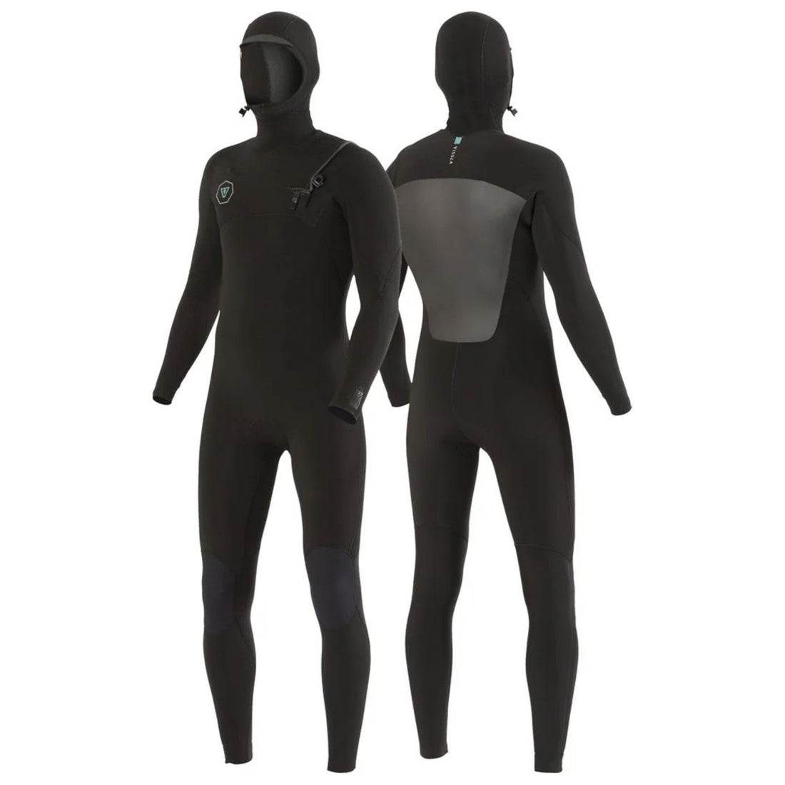 Vissla 7 Seas 4/3 hooded chest zip wetsuit black cold water steamer available at Freeride Surf & Skate NZ.