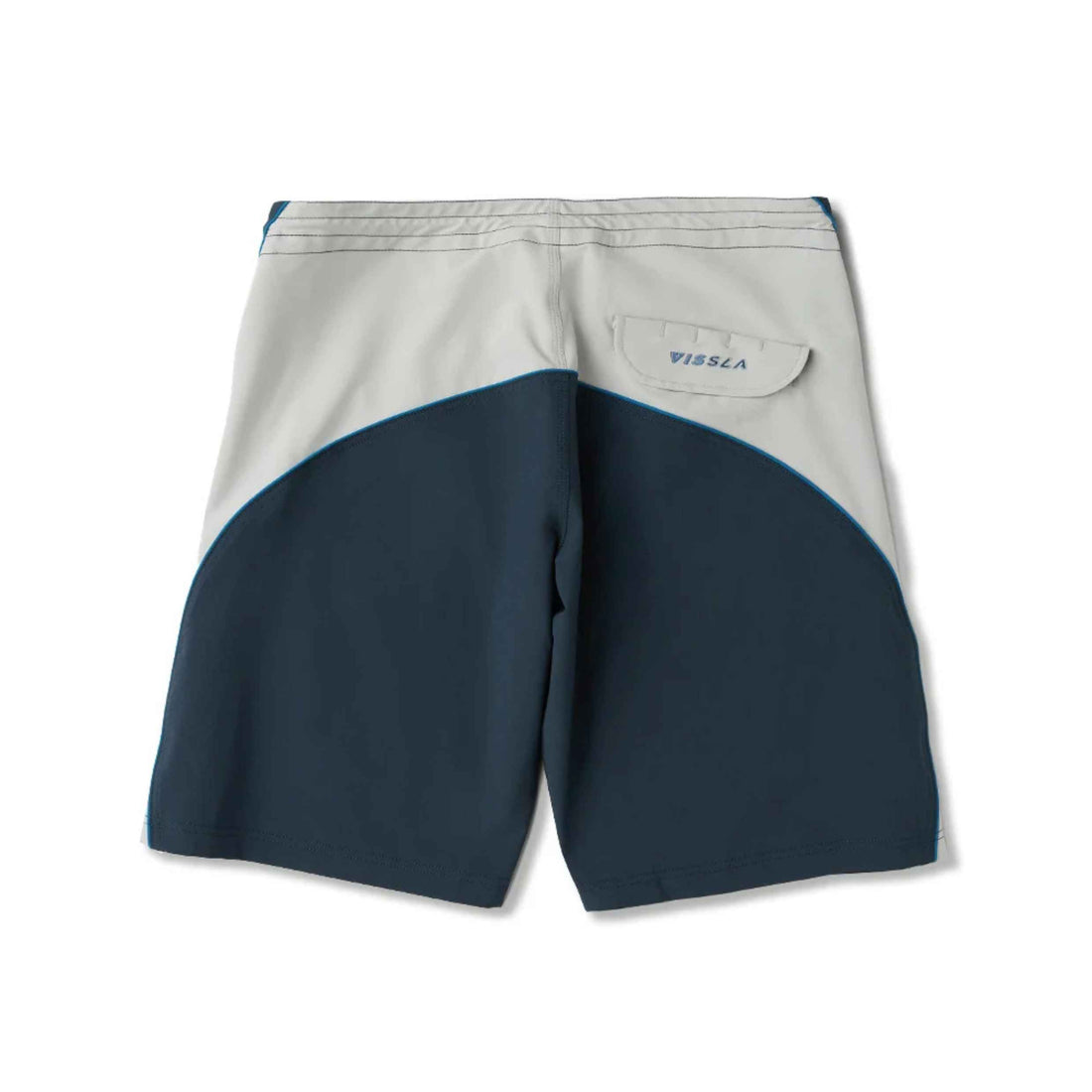 Vissla Double Up 21-inch Boardshort in Midnight with recycled stretch fabric and back pocket, available at Freeride Surf & Skate NZ.