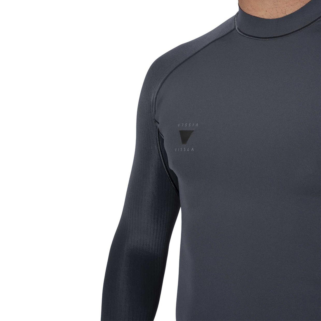 Vissla High Seas II 1mm Long Sleeve Wetsuit Jacket in Graphite — ultra-flexible limestone neoprene surf jacket with recycled materials, designed for high-performance warm-water surfing at Freeride Surf & Skate NZ.