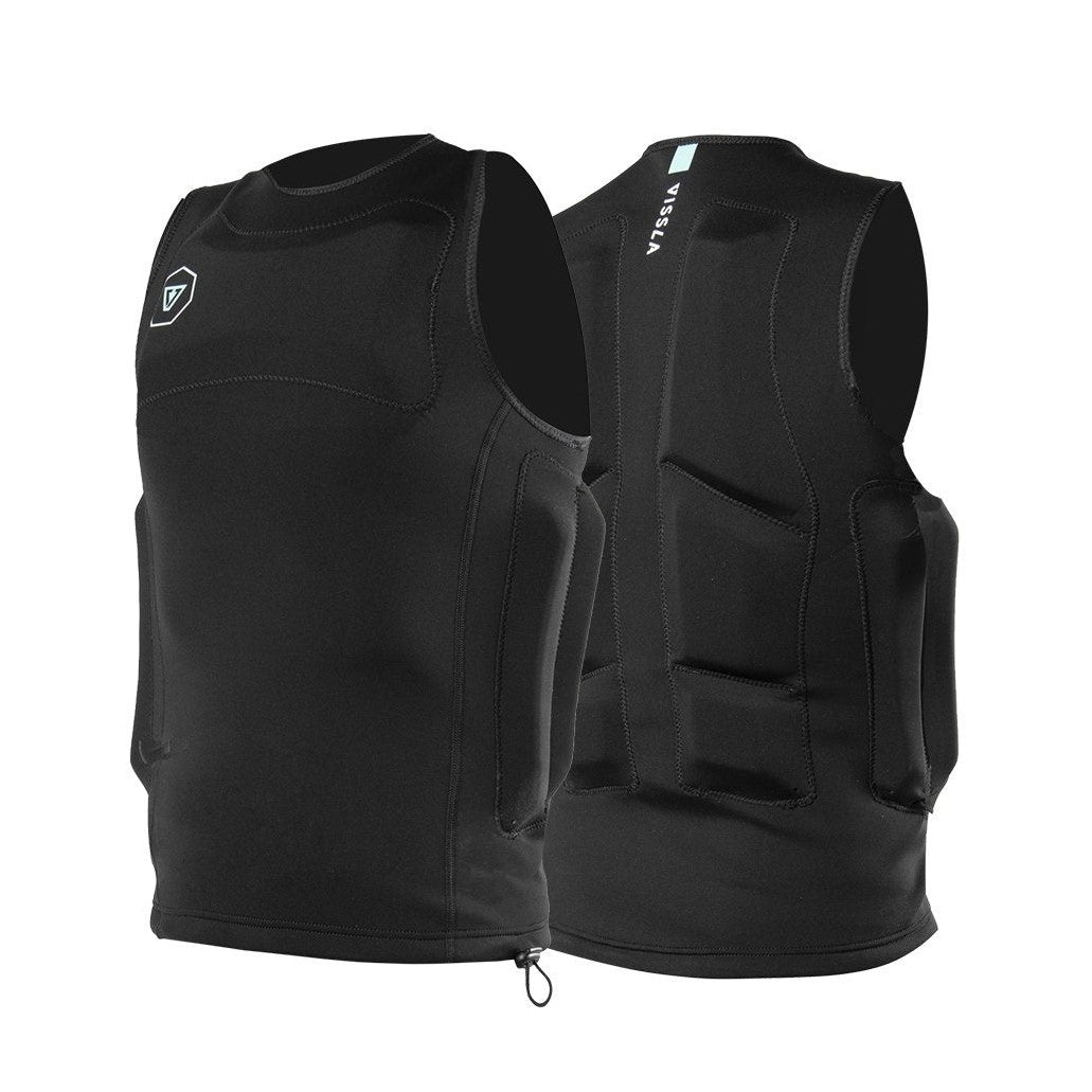 Vissla Impact Vest with 1.5mm limestone-based neoprene and strategic impact foam panels, available at Freeride Surf & Skate NZ.