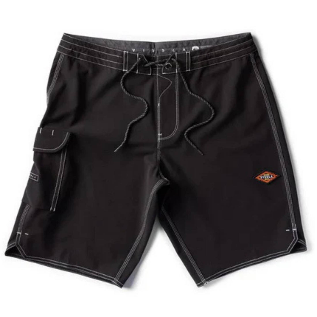 Vissla Long Sets 21" Boardshorts Black — classic long-length surf boardshorts with stretch fabric, available at Freeride Surf & Skate NZ.